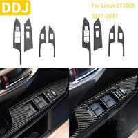 For Lexus CT 200h 2011 2012 2013 2014 2015 2016 2017 Accessories Carbon Fiber Interior Window Lift Trim Sticker Modification