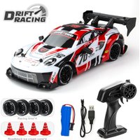 1:24 RC Drift Car, 2.4GHz High Speed 4WD Remote Control Racing Vehicle, LED Lights Electric Toy for Kids Boys Adults