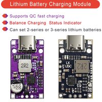 2S 3S Type-C USB BMS Charging Module 15W 8.4V 12.6V Lithium Battery Boost Board with Balanced Fast Charge QC for DIY Charger PCB