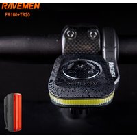 RAVEMEN Bike Lights Set Bicycle FR160+TR20 Head Rear Rechargeable Out-Front Headlight For Garmin Taillight Free QTM01 For Wahoo