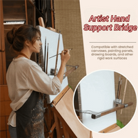 Wood Artist Hand Support Bridge Adjustable Height Angle Hanging Design Oil Painting Support Stand Wrist Rest Steadying