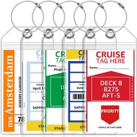 5pcs/Set Cruise Luggage Tags Waterproof Transparent Tags Metal Loop Travel Accessories Aircraft Baggage Tags for Easy Sorting