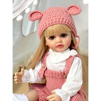 NPK 22inch Soft Silicone Full body Vinyl Reborn Toddler Girl Doll Betty lifelike Newborn Baby Wig Hair Gifts for Children