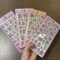 Kawaii Kanahara Esther Bunny Pink 3D Three-Dimensional Crystal Texture Solid Sticker Decoration File Classification Gift S
