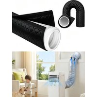 Portable AC Hose Insulation Sleeve, Portable Air Conditioner Hose Insulated Cover Wrap for 5" & 5.9" Duct, 4 Adjustable Straps