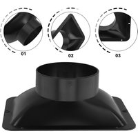 Flange Vent Connector Indoor Ventilation System 1 Pcs 197*147mm/230*180mm 7.75*5.78in/9.05*7.08in Accessories Black Wall-mounted