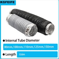 1PC 80/100/110/125/150mm Silencing Aluminum Foil Tube 0.6 Meter PVC Aluminum Tube Air Ventilation Pipe Hose Flexible Exhaust