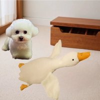 White Goose Plush Dog Toy Soft Durable Chew Interactive Play for All Dog Breeds Energy Release