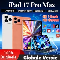 2026 11 Inch Original Pad 17 Pro Max 5G Tablet PC 20000mAh 24GB 2T Android16 Snapdrago 8gen3 5G Dual SIM Call WIFI Global Tablet