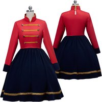 Women Toy Soldier Cosplay Stage Show Dress Anime Adult Nutcracker Inspired Ball Gown Halloween Birthday Party Set