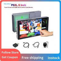 FEELWORLD P6XL 1200nit 6 Inch Aluminium Built-in Battery DSLR Camera Field Monitor Touch Screen 4K HDMI High Brightness