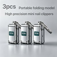 3pcs Stainless Steel Mini Folding Nail Clippers, Portable Travel Fingernail Nail Scissors Cutter Stainless Steel Manicure Tools