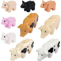 Compatible Mini Animals Building Blocks for Children MOC farm pig swine Pigsty Model Building Blocks Bricks Kids DIY Toys 5pcs