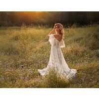 Bohemian Photo Shooting Pregnancy Dress Lace Off Shoulder Dress Maternity Dresses For Baby Showers Photography Dress For Women
