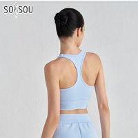SOISOU Nylon Yoga Backless Crop Top Bra For Women Gym Sport U Neck Bra Chest Pad Removable Elastic Tight Breathable Top Women image 4