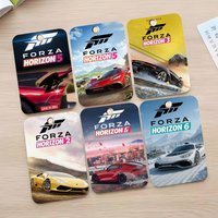1pc Game F-Forza H-Horizon 5 Card Case Keychain Access Card Bag Key Tag Ring Leather Card Holder Key Ring Access