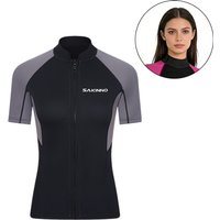 Combinaison de plongée pour femme / Haut de combinaison en néoprène pour femme, idéal pour la natation en eau froide, le surf, la plongée, chemise de plongée à manches courtes avec fermeture éclair