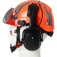 CE Safety Helmet with Bluetooth Earmuffs Double Visors ABS Work Cap for Engineer Construction ANSI Hard Hat Head Protection