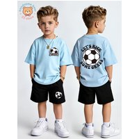 67 Number Football 3D Print Children's Set Summer Short-Sleeved Short Pant Set Two-Piece Set Comfortable Casual Sports Kids Tops