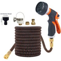Expandable Magic Hose Kit With 8 Spray Gun Modes And 1/2 Connector, Used For Car Cleaning, Yard Cleaning, And Pet Bathing