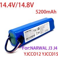 14.4v/14.8v 5200mAh 100% New Rechargeable Li-ion Battery for Narwal J3 J4 YJCC012 YJCC015 Robot Vacuum Cleaner Battery Pack