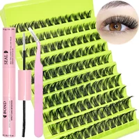 120Pcs D Curl Individual Eyelashes Extension Set Complete Lash Kit With Adhesive Sealant Curler & Applicator Tools
