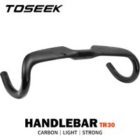 TOSEEK UltraLight Carbon Fiber Bicycle Handlebar 31.8mm Road Bike Bent Bar 380/400/420/440mm Internal Cable Routing
