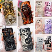 Dragon Lion Animal Printed For Honor Magic 7 Lite 7 Pro Magic7 Phone Case On Honor X9C Smart Cover Clear Silicone Butterfly Capa