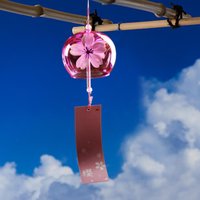Japanese Style Cherry Blossoms Wind Chimes Romantic Flower Blossom Small Wind Bells Decoration Home Glass Pendant Garden Decor