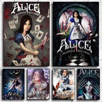 Game A-Alice Madness Returns Poster Modern Minimalist Wall Art Prints for Bedroom Living Room Aesthetic Room Decor Gift