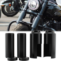 Upper Lower Front Shock Fork Covers Cap For Harley Davidson Dyna Street Bob 2007-2017 Motorcycle Tubes Guard Protector CNC Black
