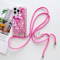 Quicksand Strap Case For Samsung Galaxy A17 A37 A57 A55 A35 A36 A56 S24 FE S25 S26 Ultra Liquid Glitter Crossbody Lanyard Cover