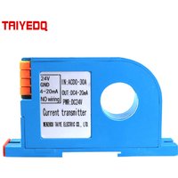 Current Sensor Transmitter Output Input 0-10V 4-20mA Output Transducer Converter DC24V Power 22mm