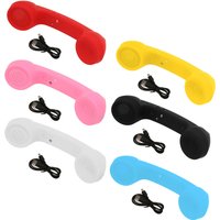Bluetooth Telephone Handset Mobile Phone Handset Retro Rechargeable Radiation Proof Button Control Clear Sound for Computer