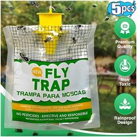 5/1PCS Fly Catcher Bags Effective Hanging Fly Trap Mosquito Trap Catcher Disposable Non-Toxic Harmless Household Garden Supplies