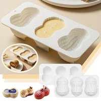 3-Cell Peanut Design Food Grade French Mousse Cake Mould Silicone Chocolate Mold Kitchen Dessert Bakeware Pastry Tools