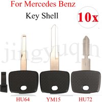 jingyuqin 10PCS Remote Car Key Shell For Mercedes Benz Vito Actros Sprinter 1997~2007 V Class 2001 With HU72/YM15 Blade Replace