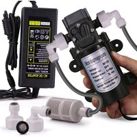 60W Diaphragm Self-Priming Pump 1/4" Filter Kit Garden Spray Irrigation Misting Watering Booster Pump w/ 110-240V Power Supply