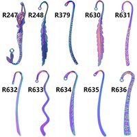 Wholesale 10/12PCS Mixed Metal Bookmark Alloy Electroplate Rainbow/Retro Silver Color For Jewelry Making Crested Mermaid Flower