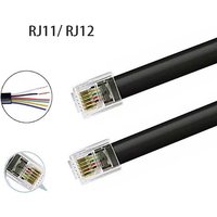 Telephone Cable Pure Copper 6 Core 6P6C RJ11 RJ12 Telephone Audio Signal Cord Automotive Amplifier Wire