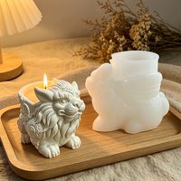 Monster shaped succulent plant flowerpot resin silicone mold divine beast lion candle cup gypsum mold Halloween gift
