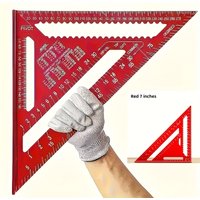 7/12 Inch Precision Aluminum Woodworking Angle Ruler with Serrated Edges, Suitable for Precision Measurement