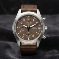 Men's 38mm Steel Dive Vintage Pilot Watch VK67 Quartz Chronograph Men Watch Leather Strap 3 o'clock Date Sapphire Glass Luminous