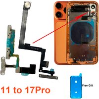1Pcs Power Volume Flash Switch Flex Cable for iPhone 11 to 17Pro Refit Housing Modification Parts 11 like 17Pro with Free Seal