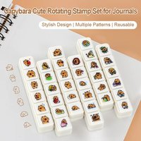 Cute Kapibara Cartoon 6 In 1 Stamps Set - Hand Account Stamps for Kids Reward Student Stationery & DIY Scrapbooking Supplies