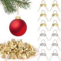 50/100Pcs Gold Silver Christmas Ball Caps Xmas Ball Metal Hangers Ornaments For Christmas Tree Home Decor New Year Navidad Gifts