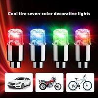AliExpress NONE 2PCS Colorful LED Wheel Valve Lights Motorcycles Bicycles Car Wheel Tire Valve Caps Universal Dustproof Bicycle Valve Cover