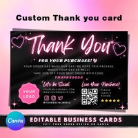 Custom Thank You Cards For Business Wedding Invitation Personalized With Logo Gold Gift Envelope Water Color Decoration Postcard