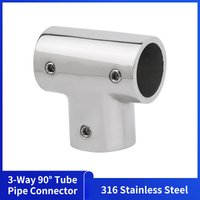 Alastin Tee Rail Fitting 3-Way 316 Stainless Steel Pipe Connector Polishing for 22mm/25mm/30mm/32mm Handrail Railing