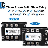 LCTC Trójfazowy przekaźnik półprzewodnikowy SSR 3-fazowy 10A 25A 40A 60A 80A 100A 120A 150A 200A Sterowanie AC Sterowanie AC DC Sterowanie AC 25DA 380VAC